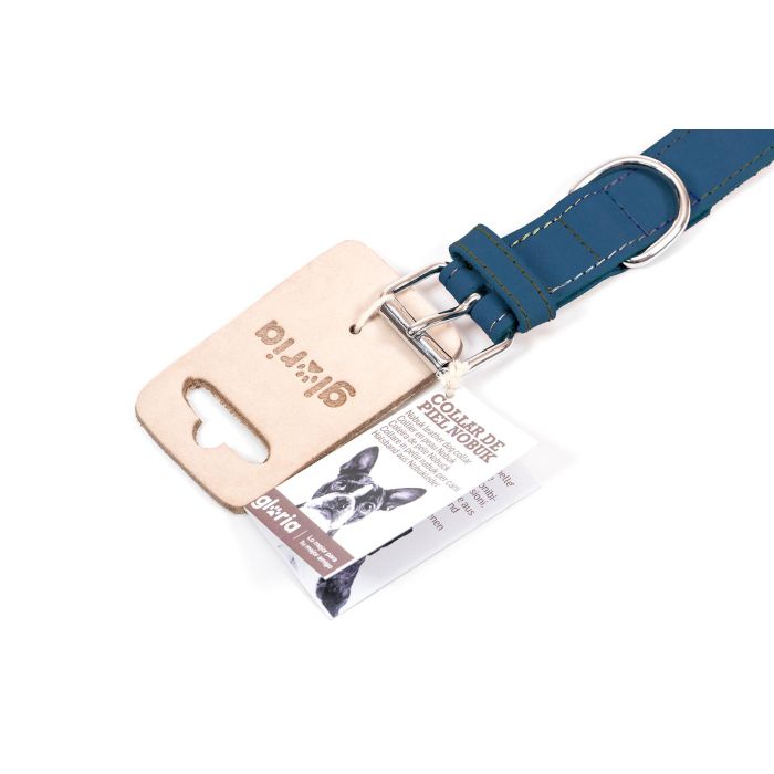 Gloria Collar Oasis 55 cm X 25 mm Azul Piel Nobuck Reforzado Doble Capa 4