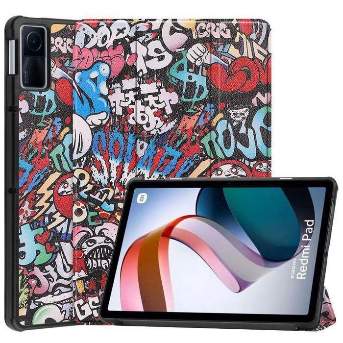 CoreParts Funda Rígida Tri-fold con Función Auto Encendido Estilo Grafiti para Xiaomi Redmi Pad 10.61 2022