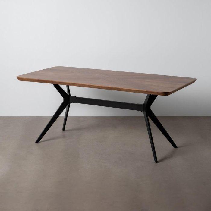 Mesa Comedor Marrón-Negro Dm-Metal 180 X 90 X 76 cm