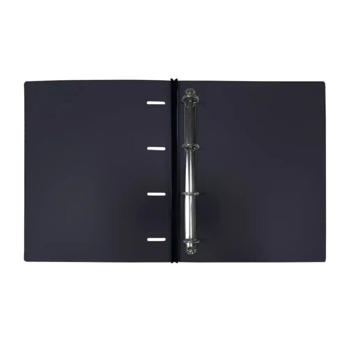 Liderpapel Carpeta de anillas DIN A4, 4 anillas 25 mm, Polipropileno, Lomo extensible 4 cm, Negro 5