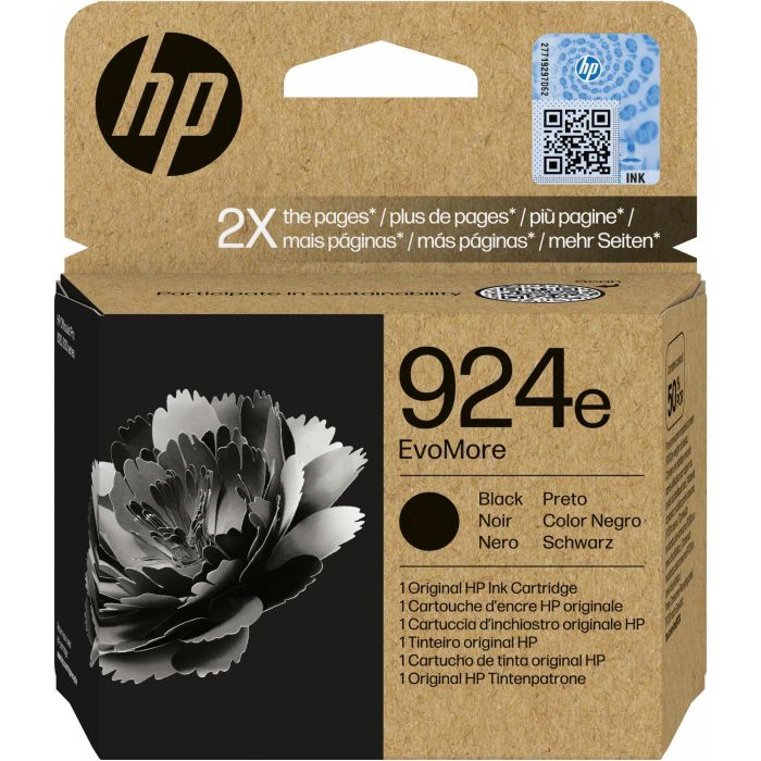 HP 924e EvoMore Cartucho de Tinta Original Negro XL Alto Rendimiento 1000 páginas