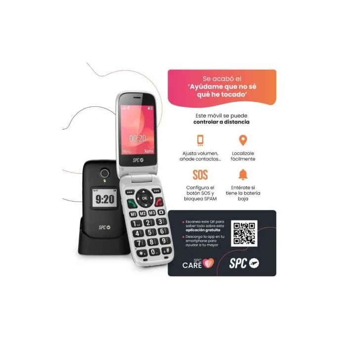 SPC Teléfono Móvil Polaris para Personas Mayores 4G Negro