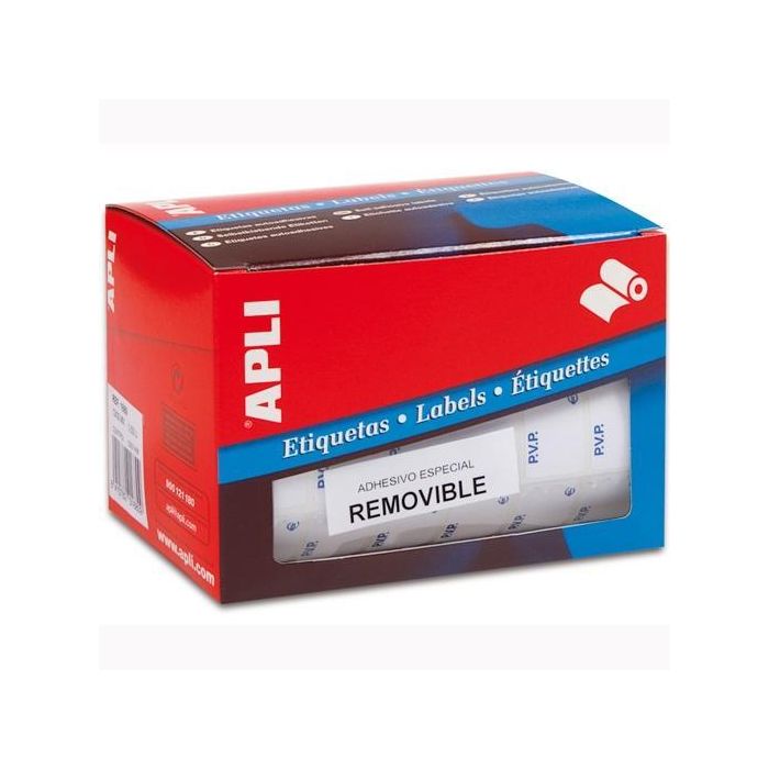 Apli Etiquetas Removibles Para Precios Impresas "Pvp" 12x18 mm Escritura Manual Rollo De 3360 Blanco Apli Etiquetas Removibles Para Precios Impresas "Pvp" 12x18 mm Escritura Manual Rollo De 3360 Blanco