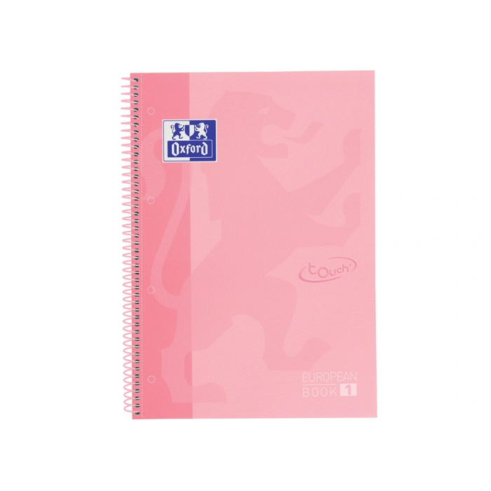 Oxford Cuaderno Europeanbook 1 Write&Erase 80H A4+ 5x5 mm Microperforado Tapa Extradura Flamingo Pastel (Set 5) (Set de 5) 1