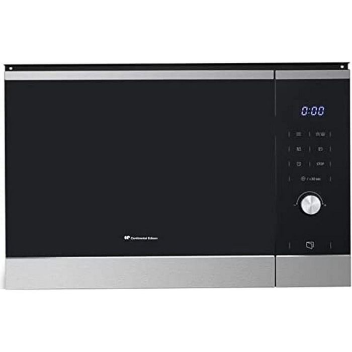 Continental Edison CEMO25GINE Microondas Grill Empotrado 25L Negro Acero Inoxidable L59,5 x H38,8 x P40,1 cm