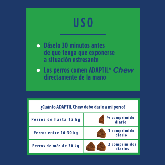 Adaptil Chews 30 Unidades Comprimidos Masticables para Calmar Ansiedad Perros 4