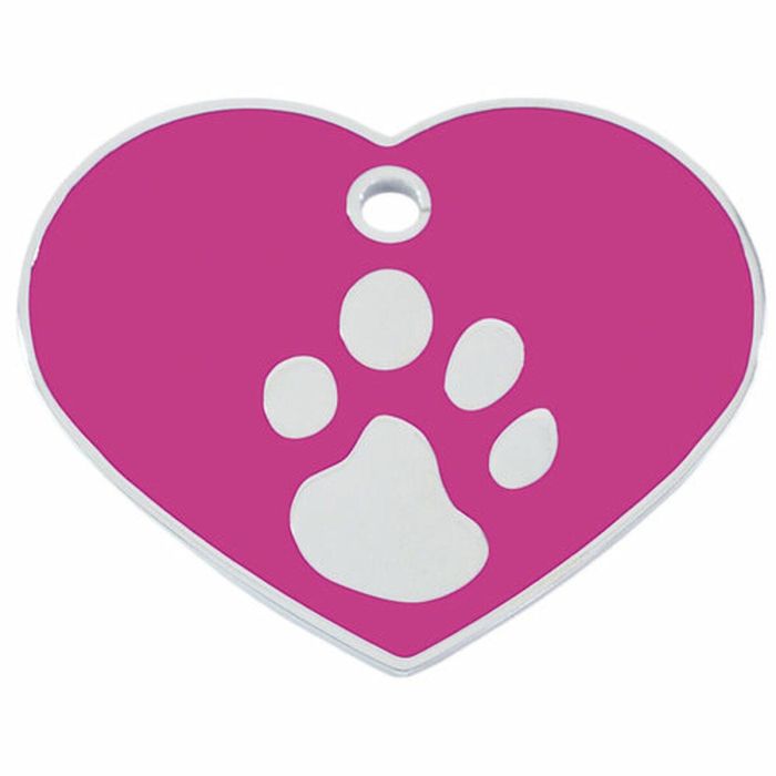 Placa identificativa para collar Imarc Heart Rosa Plateado 1