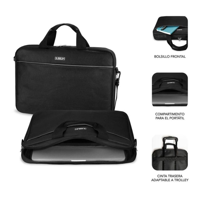 Maletín + Ratón Subblim Select Pack para Portátiles hasta 15.6"/ Cinta para Trolley/ Negro 1