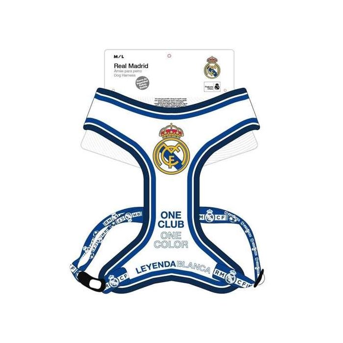 Cerdá Arnés para Perros con Diseño Real Madrid, Talla M-L y Color Azul Cerdá Arnés para Perros con Diseño Real Madrid, Talla M-L y Color Azul