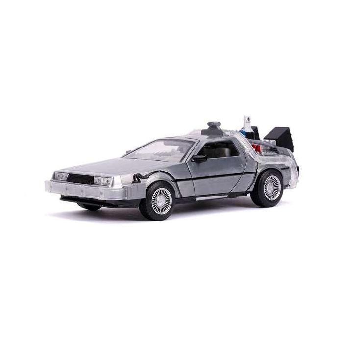 Coche de metal dlorean regreso al futuro ii con luz escala 1:24 30x15x11 cm 6