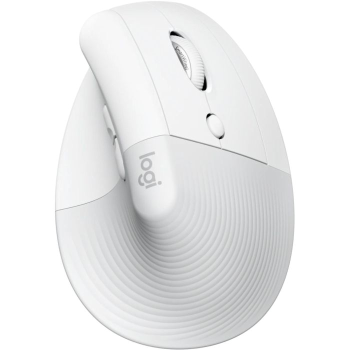 LOGITECH Raton Inalambrico 6 botones Ergonomico, Vertical, Videojuegos color Blanco crudo 2
