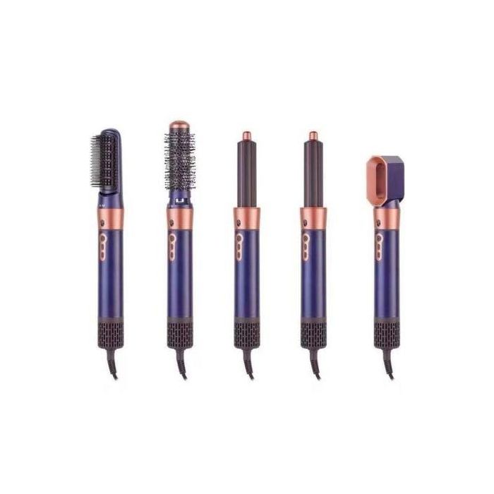 Princess 529207 Airstyler Rizador y Secador de Pelo 1000W con 7 Accesorios y Bolsa de Almacenamiento - Púrpura