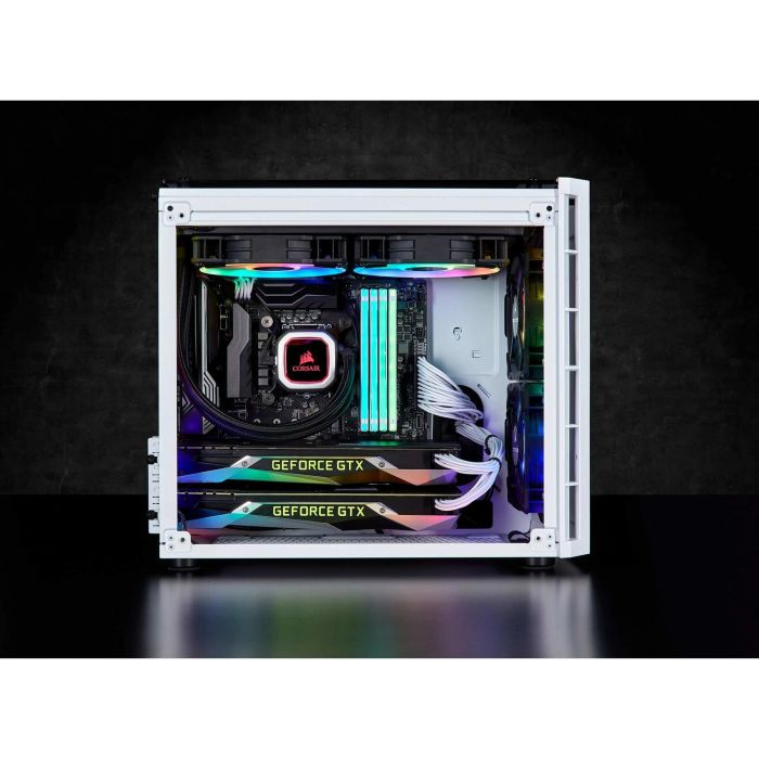 Corsair Torre PC Crystal Series 280X RGB con Ventana de Cristal Templado Blanca 13