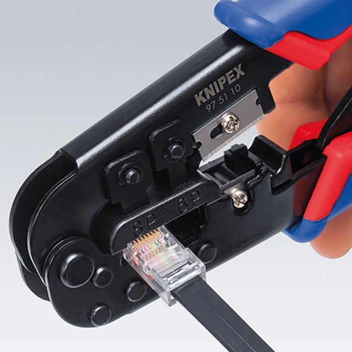 Knipex 975110sb Crimpadora para entallar terminales, proceso de crimpado preciso, para conectores Western RJ 11/12 y RJ 45, 190x70x18 mm 3 Knipex 975110sb Crimpadora para entallar terminales, proceso de crimpado preciso, para conectores Western RJ 11/12 y RJ 45, 190x70x18 mm 3