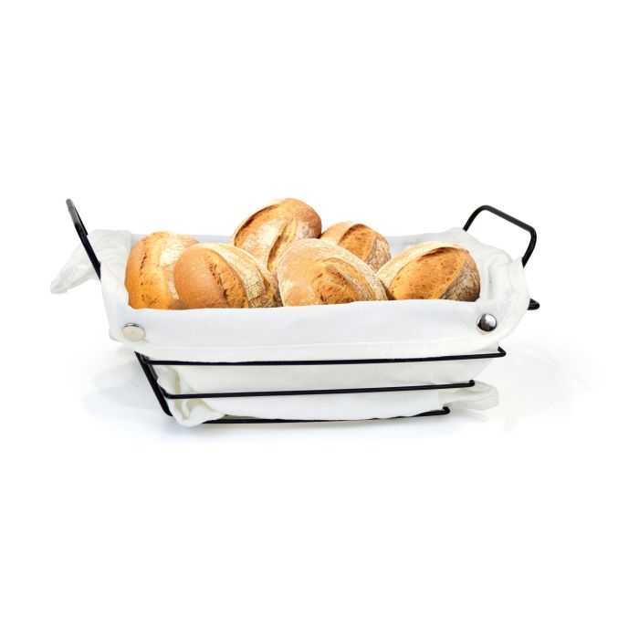 Panera de metal con tela blanca, 29x20 cm - My Bar (12 Unidades) 2 Panera de metal con tela blanca, 29x20 cm - My Bar (12 Unidades) 2