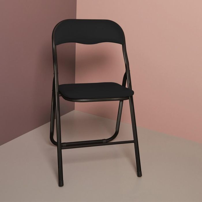 Day Silla Plegable Negra con Asiento Acolchado Soporta 100 kg 44x45x78 cm 4