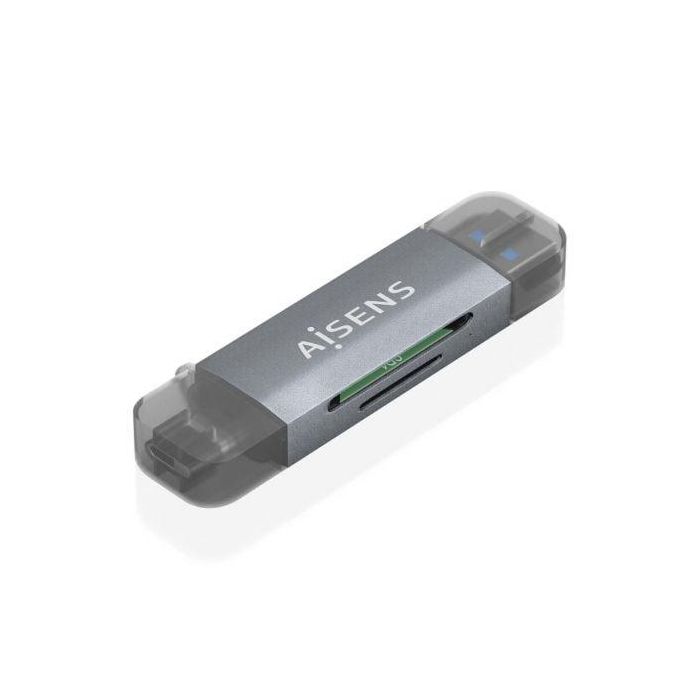 AISENS - LECTOR DE TARJETAS SD, Micro SD, MMC, RS-MMC, MMC Micro, USB-A Y USB-C, GRIS 1