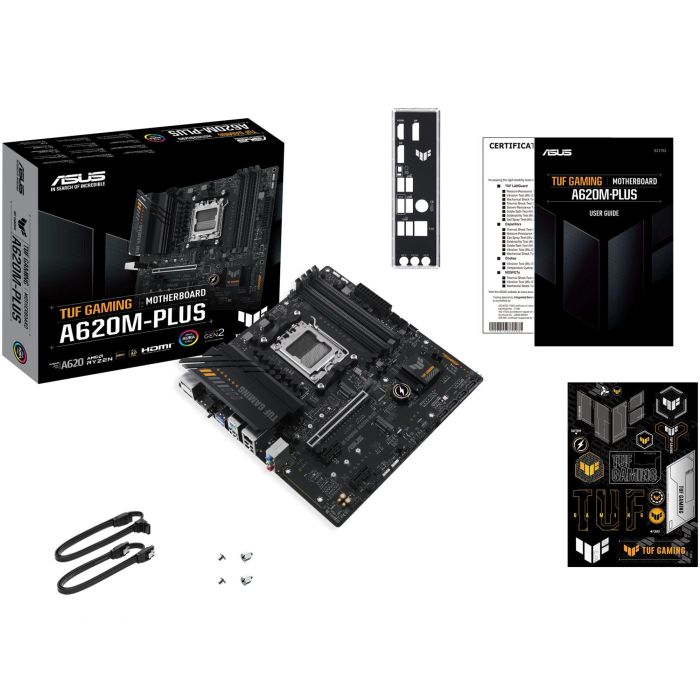 ASUS TUF GAMING A620M-PLUS AMD A620 Socket AM5 micro ATX - Compatible con AMD Ryzen 3/5/7/9 7th Gen, DDR5, 90MB1EZ0-M0EAY0 7