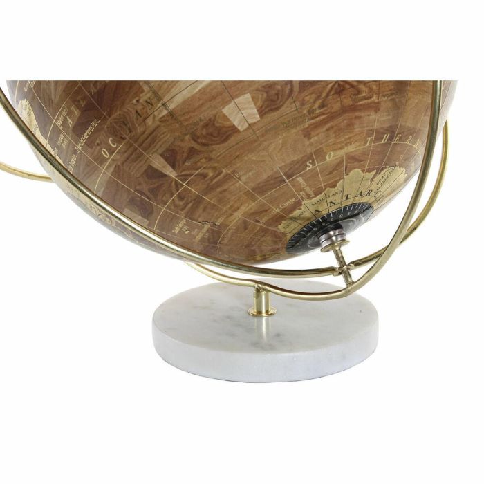 Globo Terraqueo Colonial DKD Home Decor Marron Dorado 33 x 33 x 33 cm (2 Unidades) 2