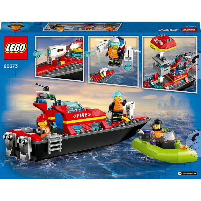 LEGO 60373 El bote de rescate de los bomberos, juguete flotante con jetpack y minifigurinas 10