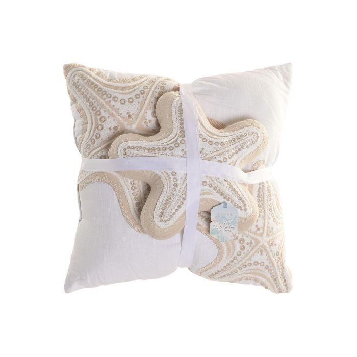 DKD Home Decor Cojin Mediterraneo Crema 50 x 10 x 50 cm Set de 2 DKD Home Decor Cojin Mediterraneo Crema 50 x 10 x 50 cm Set de 2