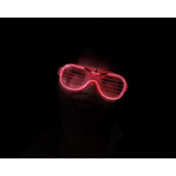 Gafas Rejilla Carnaval Rosa Luz Mujer Adulto 1