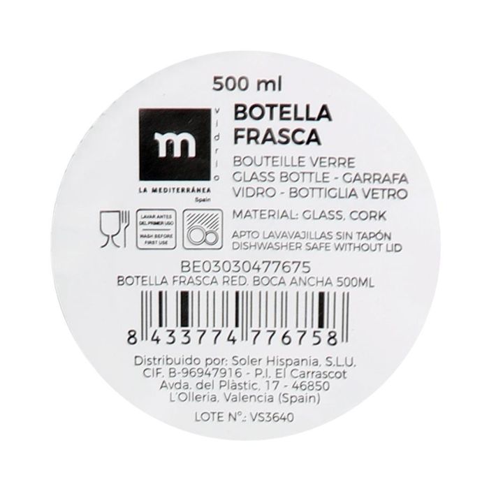 Botella Frasca Red Boca Ancha 500 ml La Mediterranea (16 Unidades) 5 Botella Frasca Red Boca Ancha 500 ml La Mediterranea (16 Unidades) 5