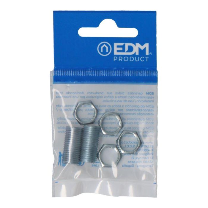 Edm Rosca 20 mm con Tuerca Métrica 10/100 Acero Pack 2 Unidades Edm Rosca 20 mm con Tuerca Métrica 10/100 Acero Pack 2 Unidades