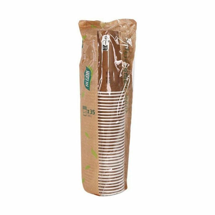 Set de Vasos Algon Desechables Cartón papel kraft 10 Piezas 350 ml (20 Unidades) 2