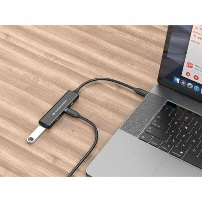 CONCEPTRONIC HUB 3.0 HUBBIES12B 4 PUERTOS USB 3.2 2 PUERTOS USB-C 2 PUERTOD USB-A COLOR NEGRO CARCASA DE ALUMINIO 1