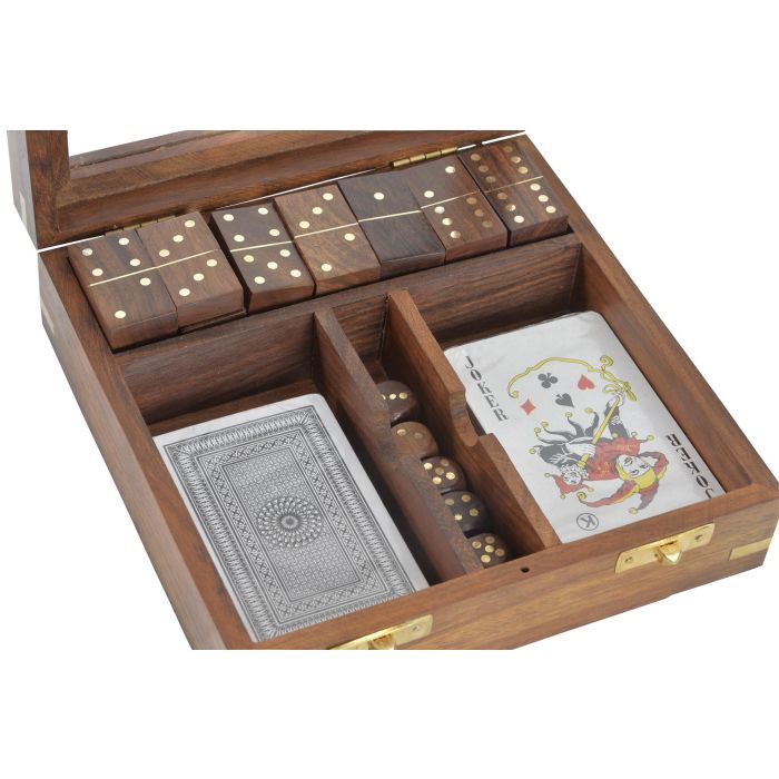 Juego Colonial DKD Home Decor Marron Dorado 17 x 5.5 x 17 cm Set de 4