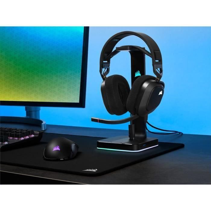 Auriculares Bluetooth con Micrófono Corsair HS80 RGB Negro Multicolor 3