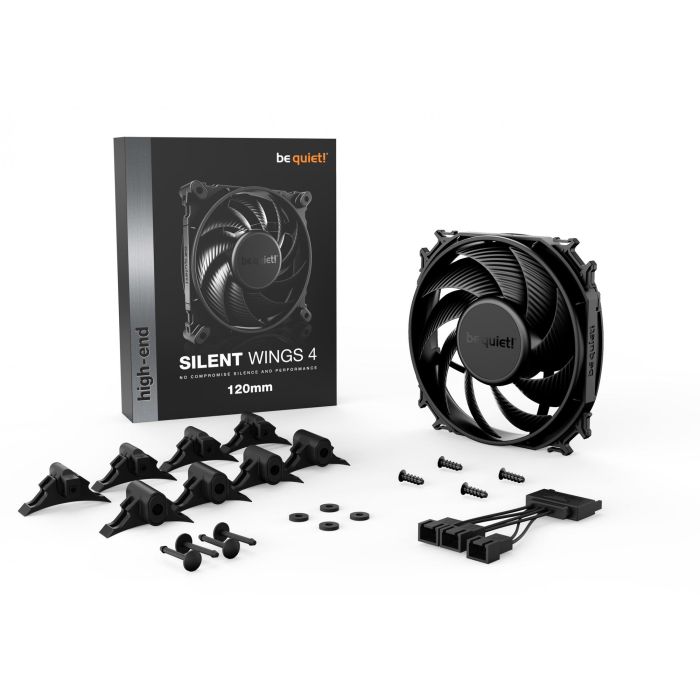 be quiet! SILENT WINGS 4 Ventilador PC 120mm 82,74 m³/h Negro - Silencioso 18,9 dB, para Carcasa de Ordenador 3