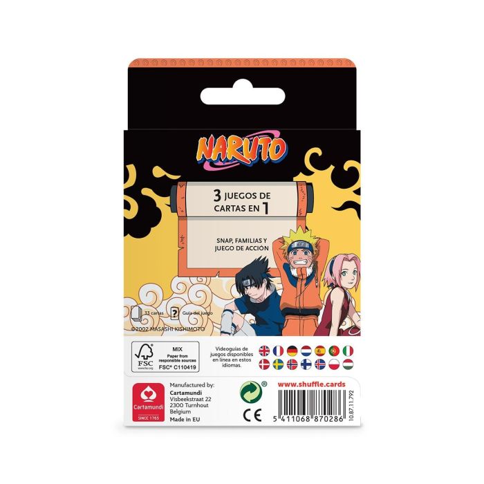 Fournier Baraja Shuffle Fun Naruto 3 En 1 10037630 Juegos de Cartas para Niños +4 Años 4