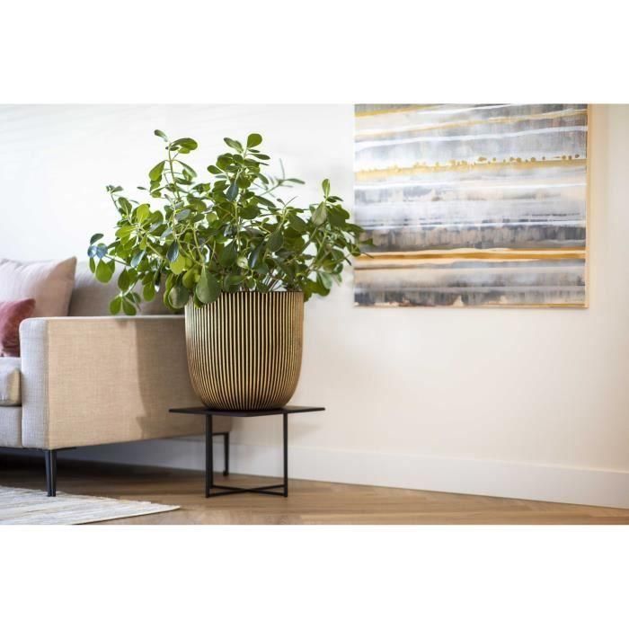 Capi Jardiniere Groove 43x41 cm negro y dorado 445487 4 Capi Jardiniere Groove 43x41 cm negro y dorado 445487 4