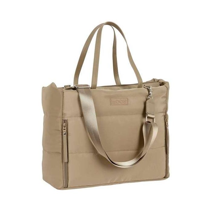 Safta Bolso con bolsillo para portátil 14,1'' Moos Cápsula acolchado Camel 54x31x17cm 3