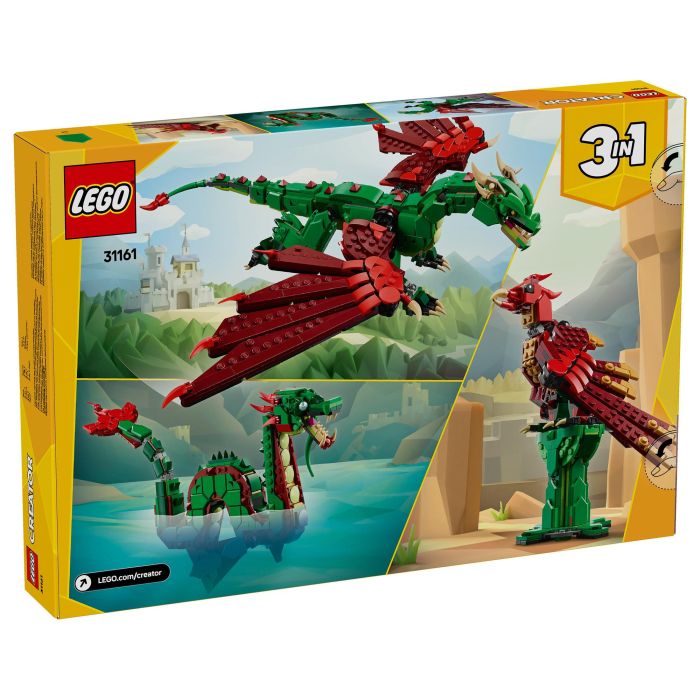 Lego Dragón Medieval 31161 Creator, Juego de Construcción, 3 Modelos en 1, Edad +9 Años