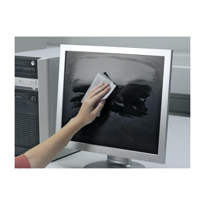 Durable SCREENCLEAN BOX 100 Limpiador de Pantallas, 100 Toallitas Húmedas para Monitores y Superficies de Cristal, Sin Alcohol, Antiestático 1