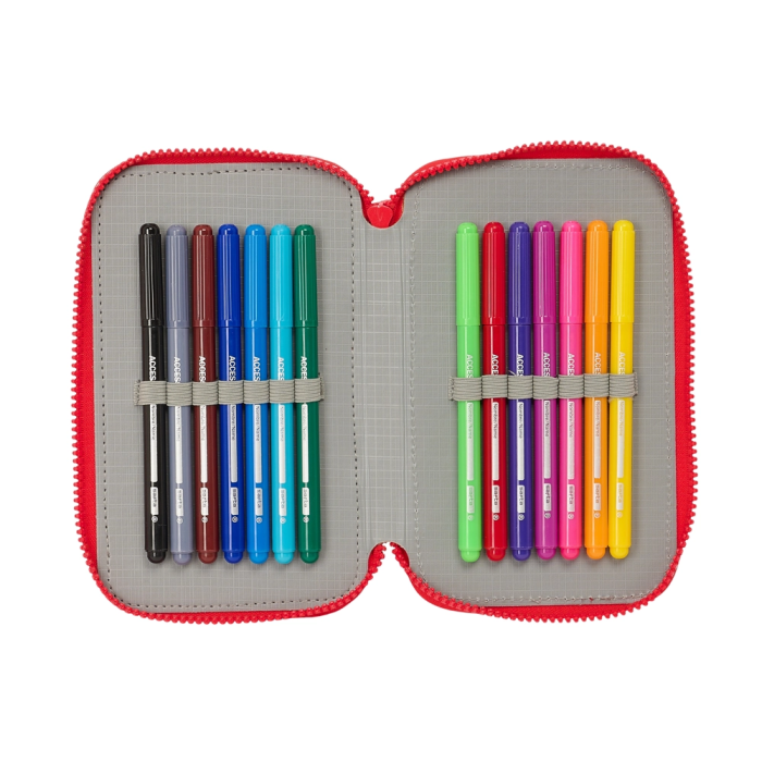 Plumier Triple Atlético Madrid Rojo 12,5 x 19,5 x 5,5 cm 36 Piezas 5