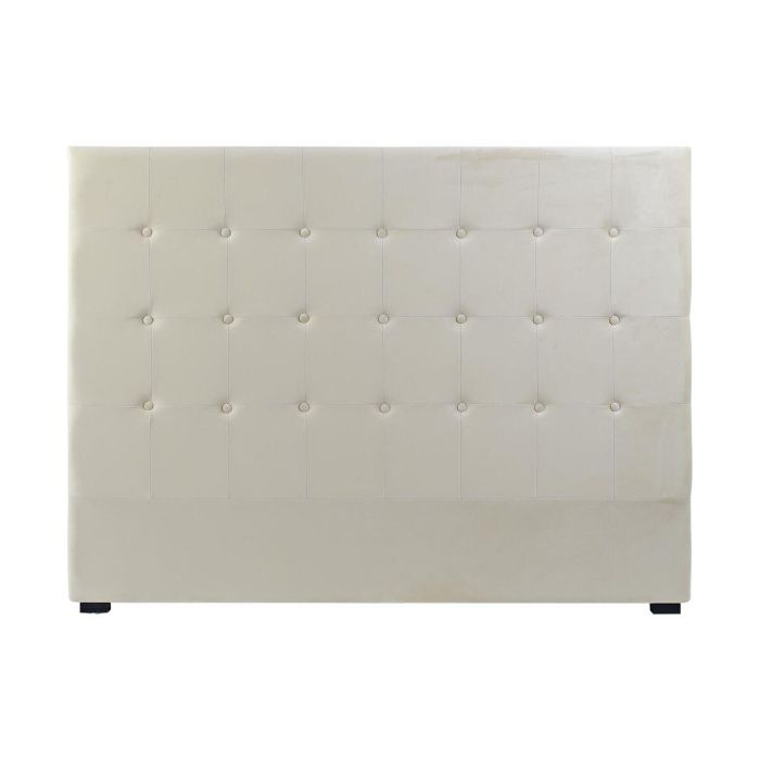 DKD Home Decor Cabecero de Cama Glam de Poliéster y MDF Crema 159x119x8 cm DKD Home Decor Cabecero de Cama Glam de Poliéster y MDF Crema 159x119x8 cm