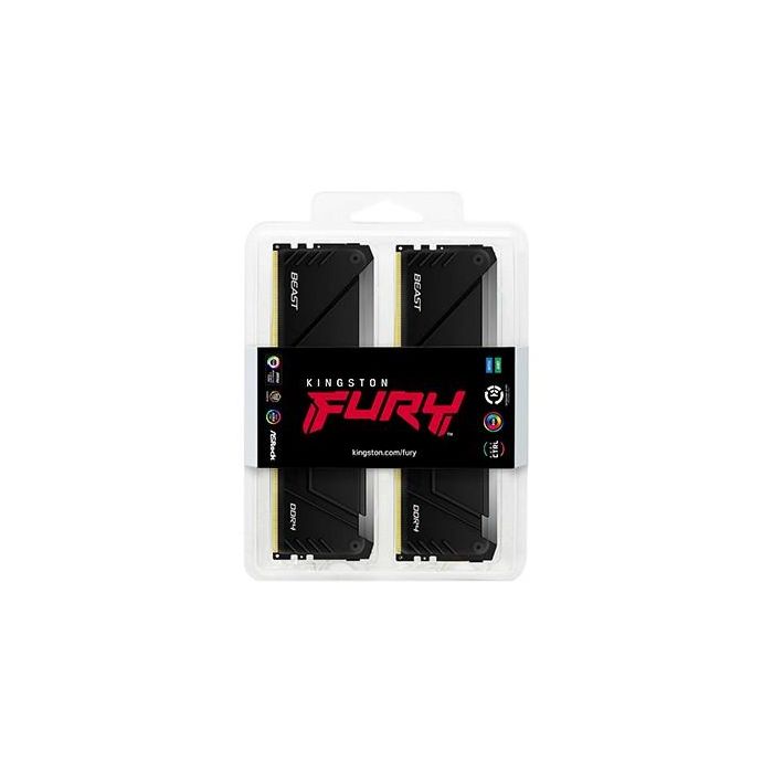 Kingston FURY Beast RGB 64GB DDR4 3200MT/s CL16 DIMM (Kit de 4x16GB) para PC - Memoria RAM con Iluminación 2 Kingston FURY Beast RGB 64GB DDR4 3200MT/s CL16 DIMM (Kit de 4x16GB) para PC - Memoria RAM con Iluminación 2