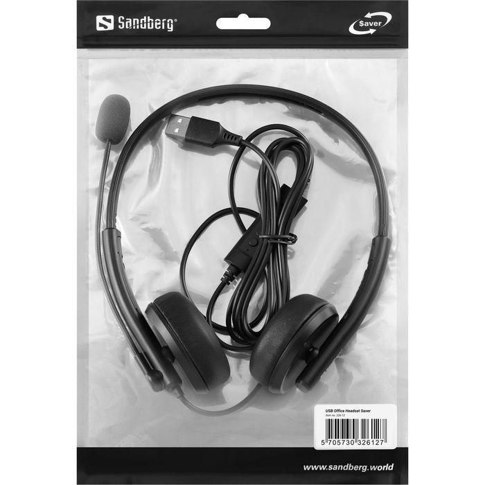 Sandberg Auriculares USB Office Headset Saver con Control de Volumen Integrado para Telefonía por Internet 4