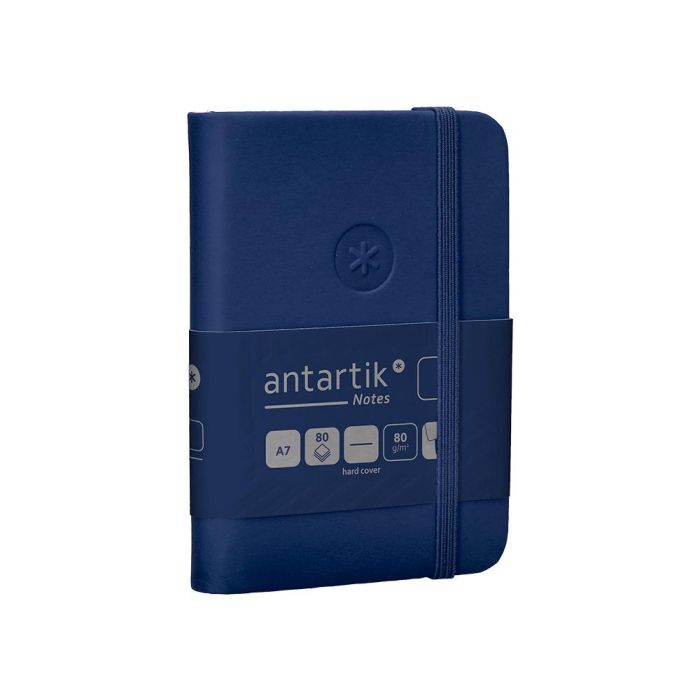 Cuaderno Con Gomilla Antartik Notes Tapa Dura A7 Hojas Lisas Azul Marino 80 Hojas 80 gr Fsc 4