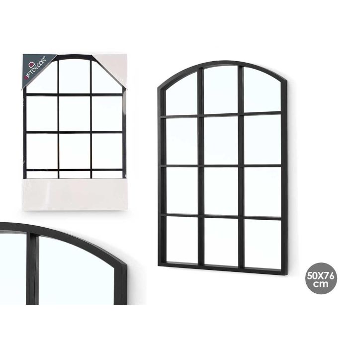Espejo Ventana Negro Giftdecor 52X76CM (4 Unidades) Espejo Ventana Negro Giftdecor 52X76CM (4 Unidades)