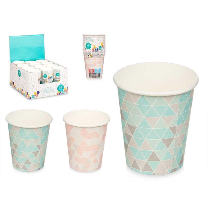Set 12 Vasos Papel 240 Ml Rombos Surtidos Arte Regal 7X14CM (24 Unidades) Set 12 Vasos Papel 240 Ml Rombos Surtidos Arte Regal 7X14CM (24 Unidades)