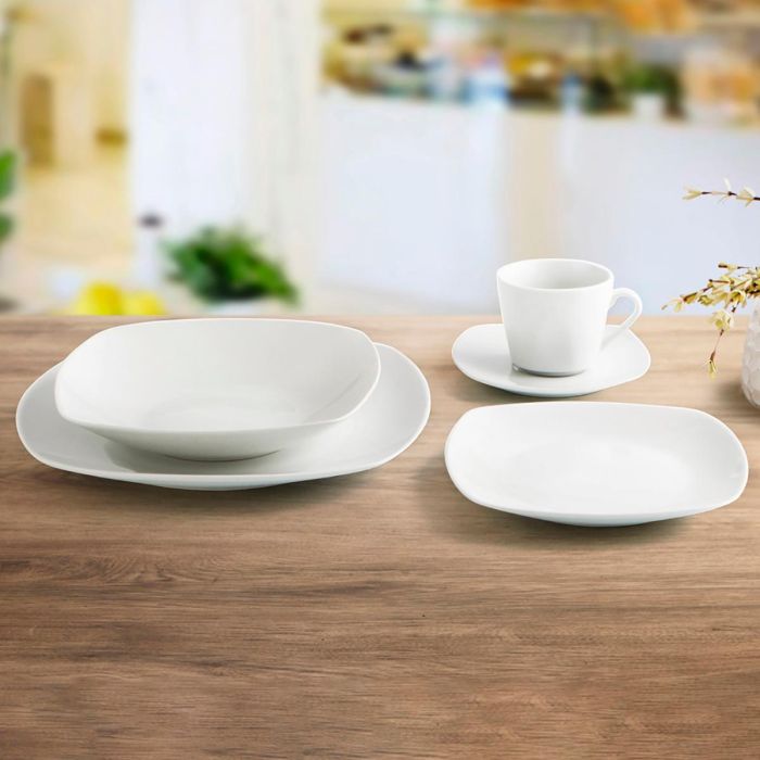 Quid Plato Hondo Novo Vinci Porcelana 20,5 cm (6 Unidades) Blanco Apilable, Apto Lavavajillas y Microondas 1 Quid Plato Hondo Novo Vinci Porcelana 20,5 cm (6 Unidades) Blanco Apilable, Apto Lavavajillas y Microondas 1