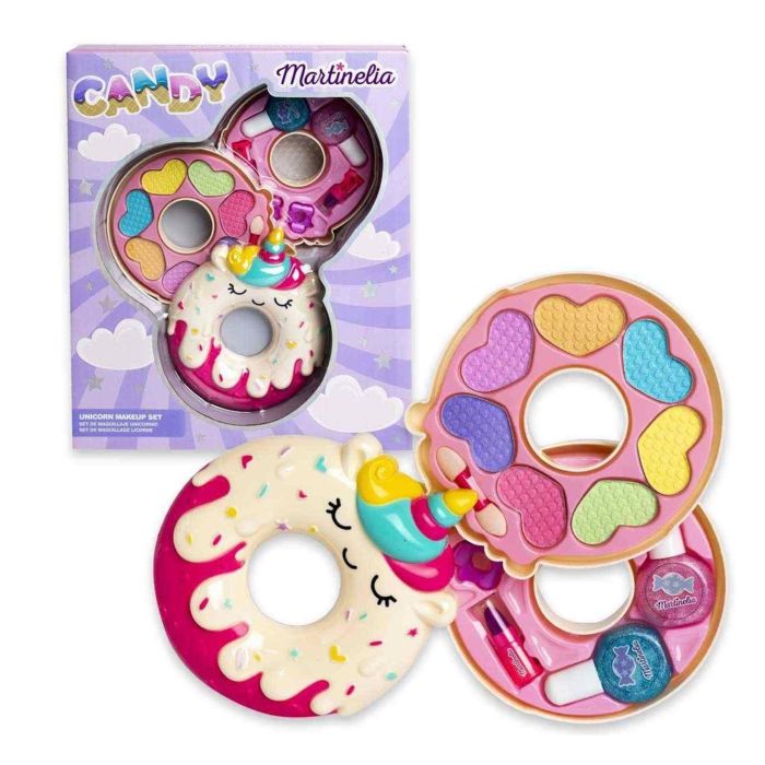 Martinelia Set De Maquillaje Unicornio Candy 12154 Incluye Sombras, Pinta Uñas, Lipsticks y Pasadores para Niñas +3 Años