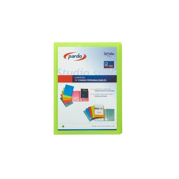 Carpeta Fundas (Tarifario) Pardo Studio Style Personalizable Pp A4 10 F. Verde