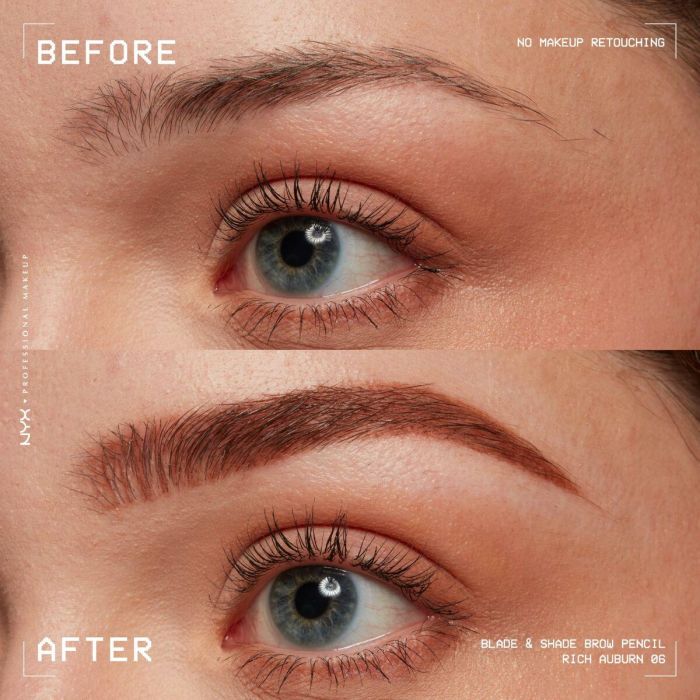 Lápiz de Cejas NYX BLADE & SHADE NANO Nº 06-Rich Auburn 8