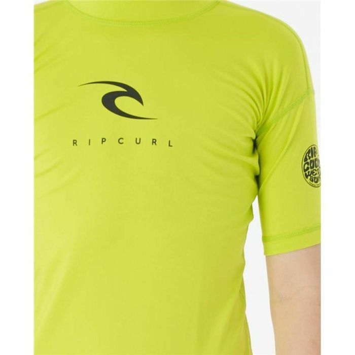 Camiseta de Manga Corta Infantil Rip Curl Corps S/S Rash Amarillo Surf Licra 16 Años 1